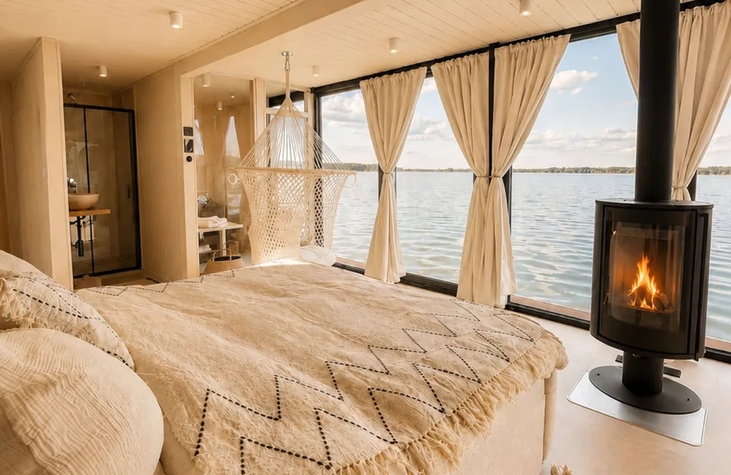 AlohaCamp Bohéa – Exklusives Hausboot ~ privater Steg & Sauna 3