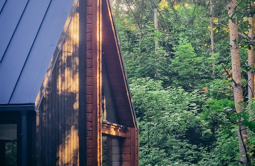 noclegi AlohaCamp Swobodnia - domek z wanną z widokiem na las 5