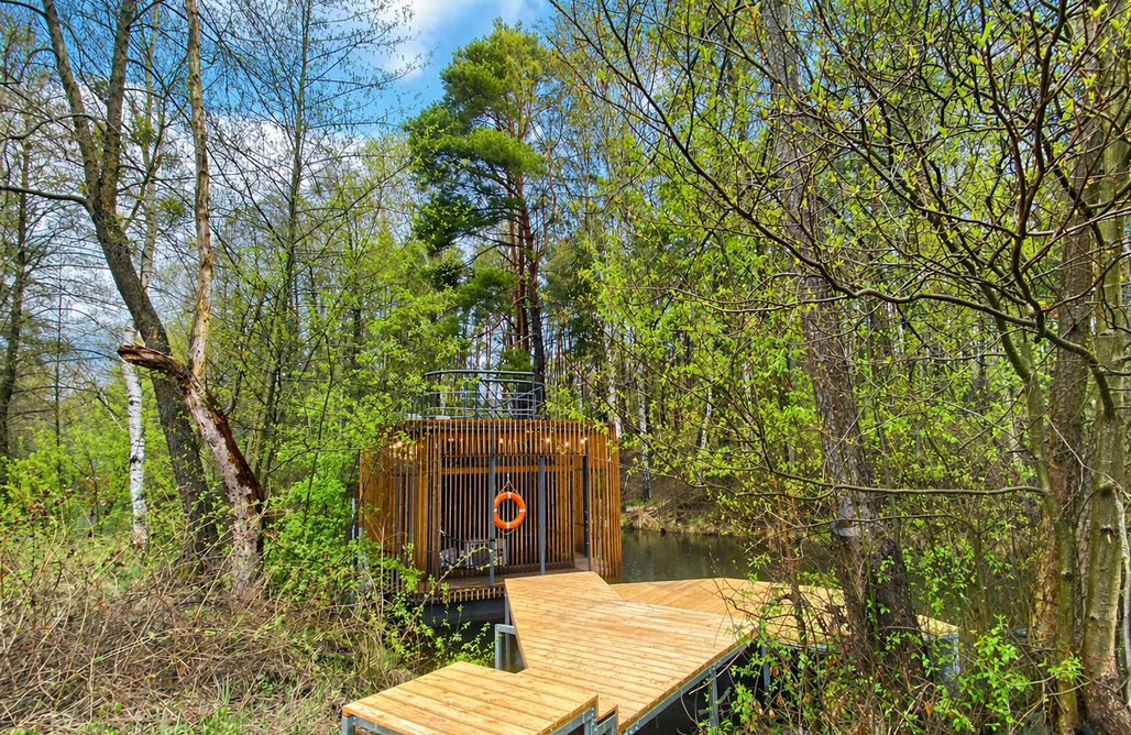 Domek Na Wodzie Warmińsko-Mazurskie Wodna Kryjówka w Środku Lasu 3