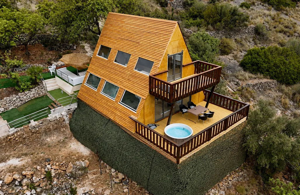 Location Espagne Cabane en bois avec jacuzzi et vues spectaculaires sur la mer et les orangers 2