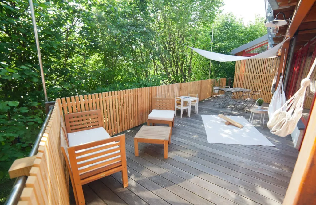Glamping Maison du renard et du lièvre, grande terrasse, en lisière de forêt, pour les familles 2