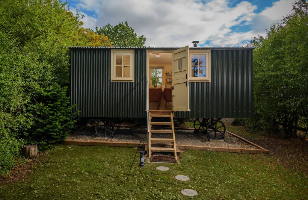 Hill Top Hideaway Shepherds Hut with Hot Tub AlohaCamp