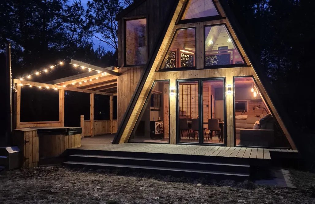 noclegi AlohaCamp A-frame house. Brda w dolinie Liwca. 2