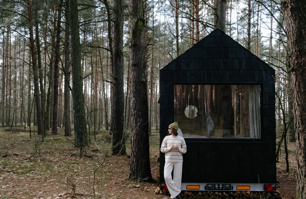 Glamping Poland UKOI Mikrokino w lesie - Tiny House z prywatnym kinem - Kręgi k. Wyszkowa 2