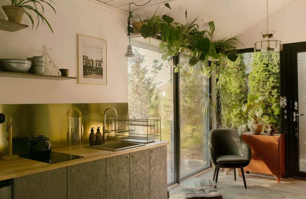 Gdzie na Grzyby Mech i Szyszka - domki z wagonu pocztowego i z drewna 1