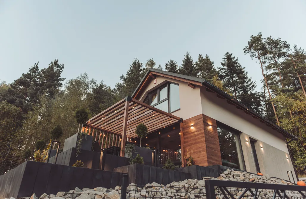 Ferienhaus Polen Im tiefen Wald Hütte mit Sauna und Whirlpool am Mucharskie-See 2