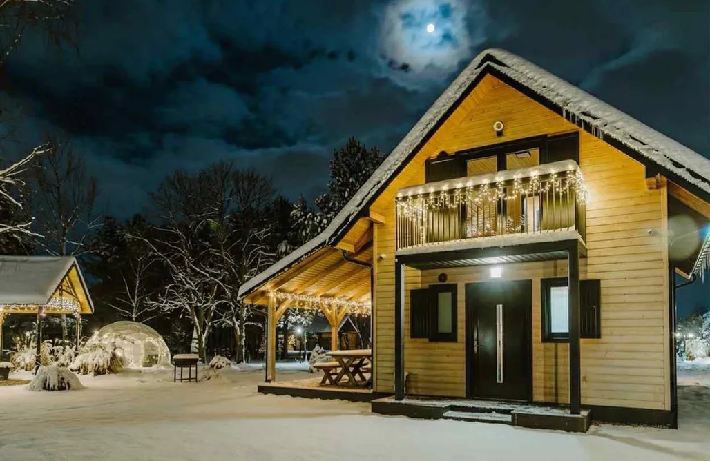 Unterkunft AlohaCamp Ferienhaus am Waldrand mit Spa-Jacuzzi-Bereich 1