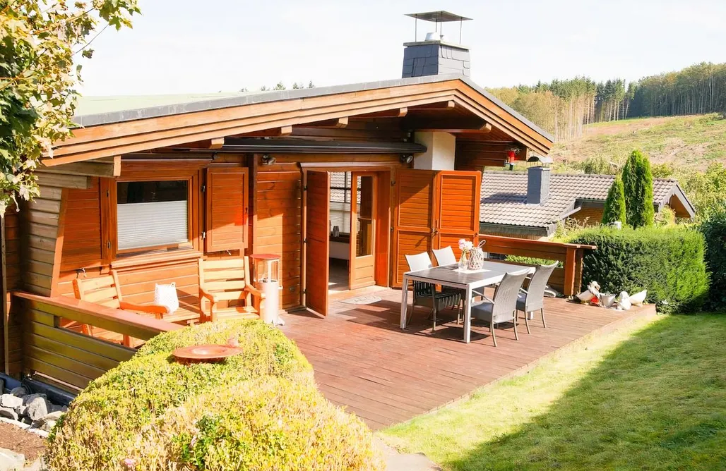 Kurztrip Mit Kindern Holzhaus Hubertus mit Sauna und Kamin 2