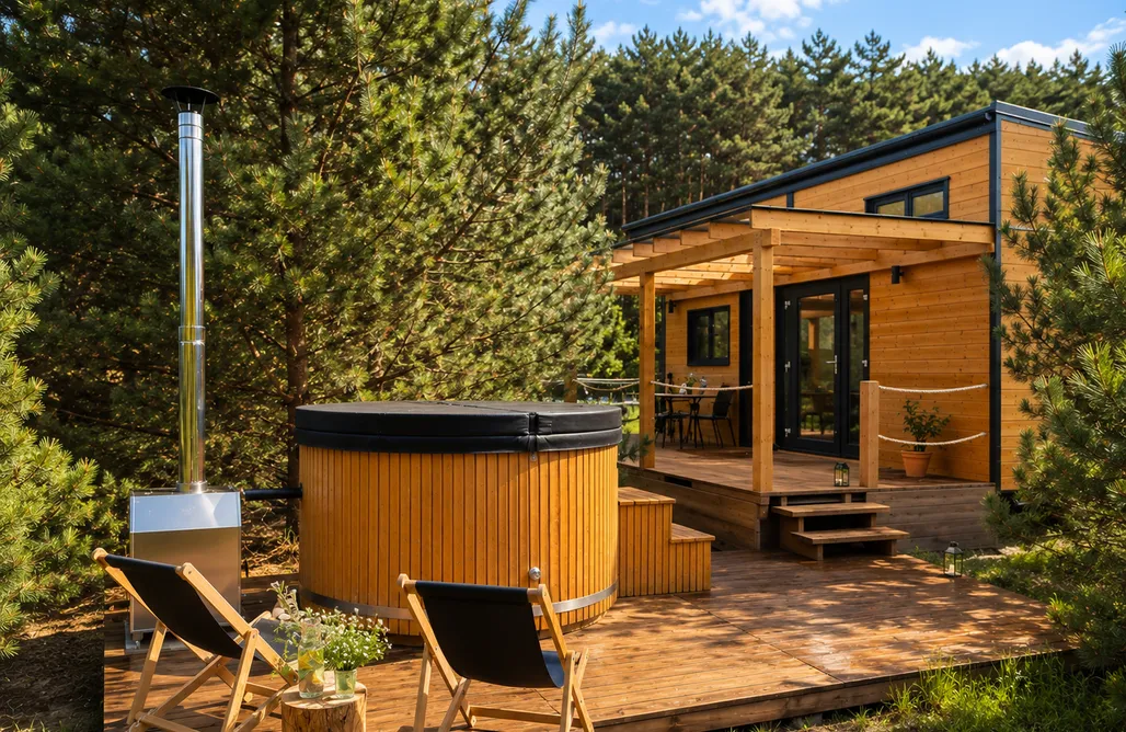 Glamping Podlaskie Oaza Święty Spokój - Tiny House z prywatną balią i Jacuzzi przy Narwii 3