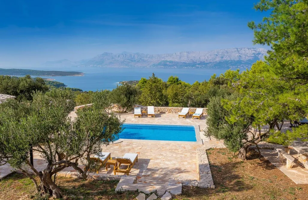 Ferienhaus Kroatien mit Pool Villa Viva Brac - Pool - Meerblick 3