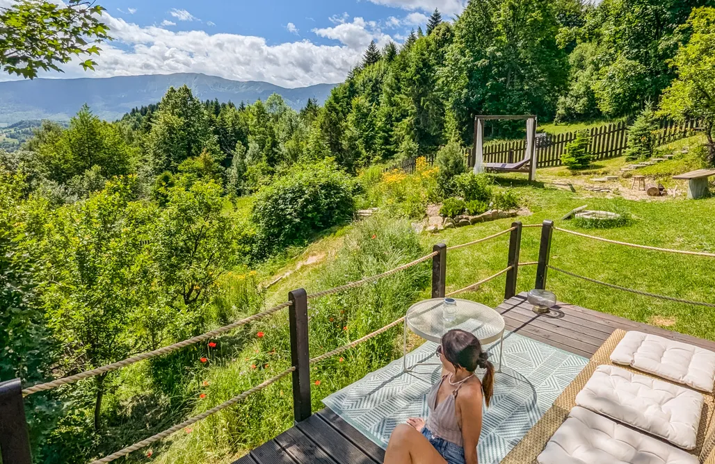Hébergement AlohaCamp Quelle Joie mini - tiny house avec vue sur les montagnes 4