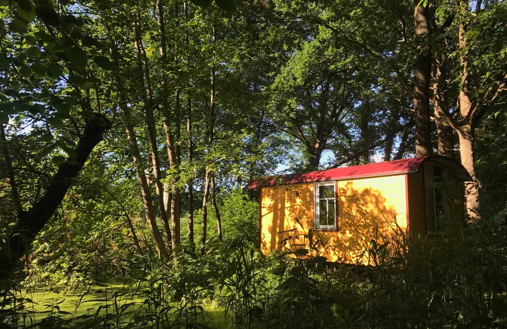Location Chalet Avec Étang Pêche Privé Roulotte au cœur de la nature 3