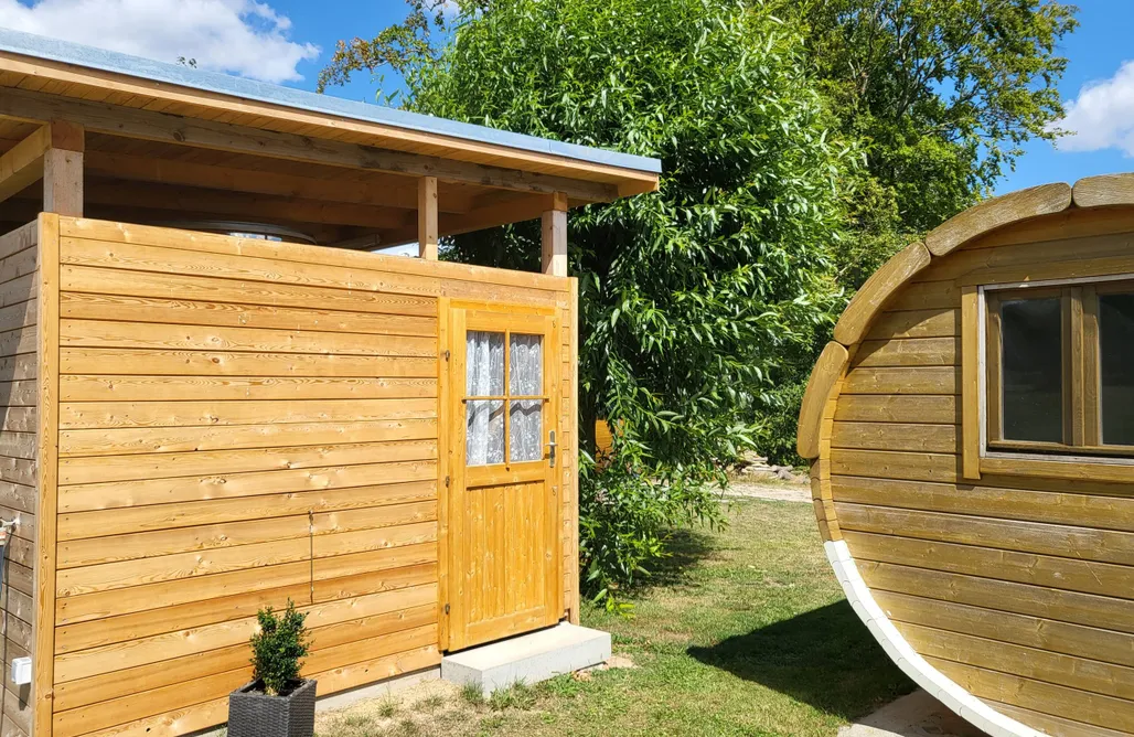Ferienhaus mit Sauna Schlaffass Jette 1