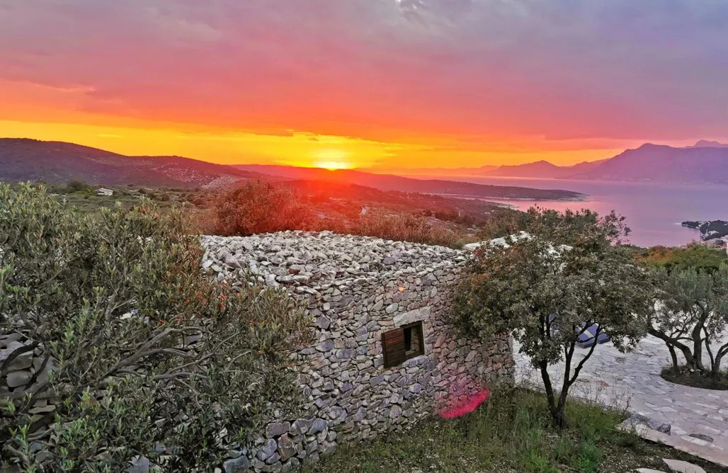 Ferienhaus Kroatien mit Pool Villa Viva Brac - Pool - Meerblick 1