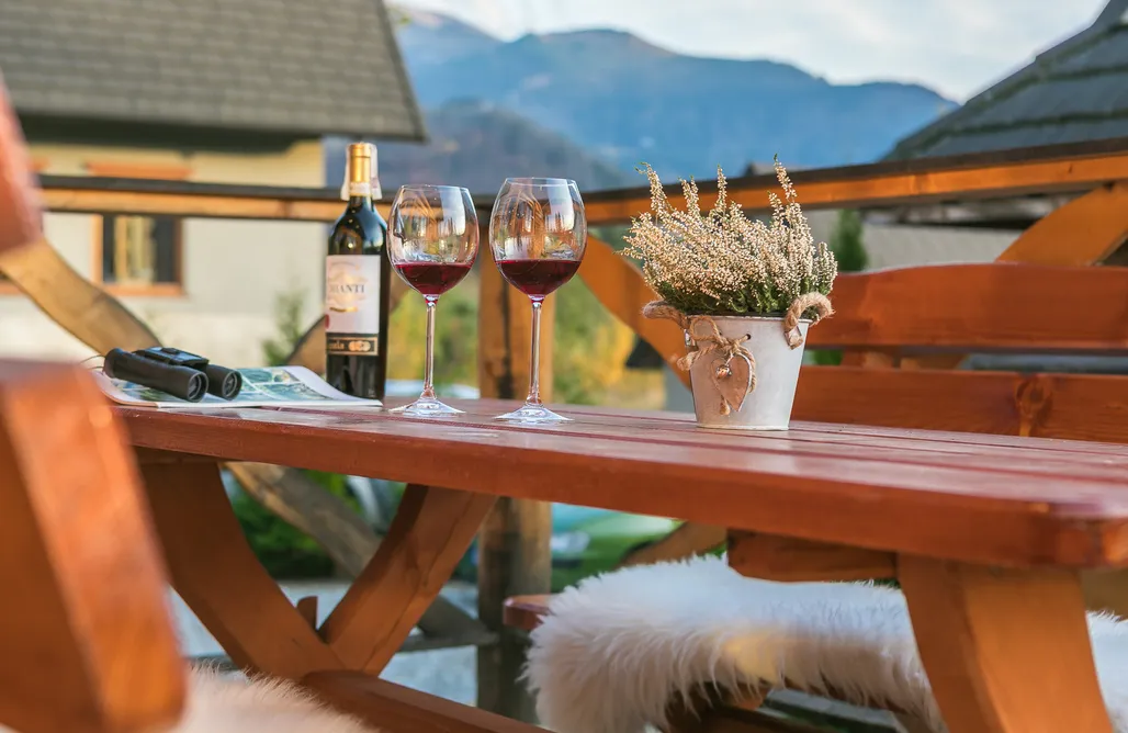 AlohaCamp Chata z tarasem, widokiem na góry i kominkiem 1