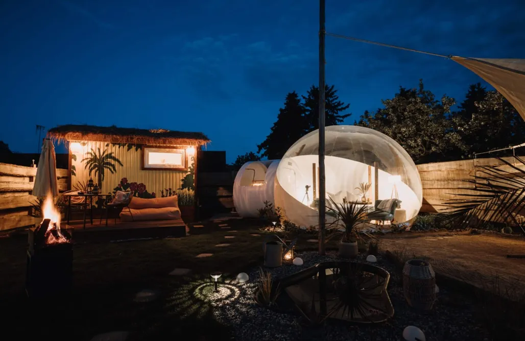 AlohaCamp accommodation Bubble Oase Fulidhoo - Schlafen unter Sternen im Bubble Tent bei Berlin 4