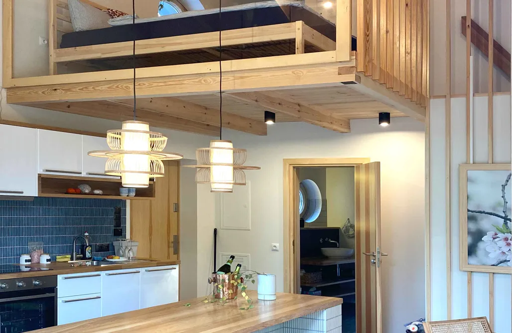 Pielgrzymka noclegi LUNETTE lodge - 50 m od jeziora (do 10 osób), Sauna, Balia 1