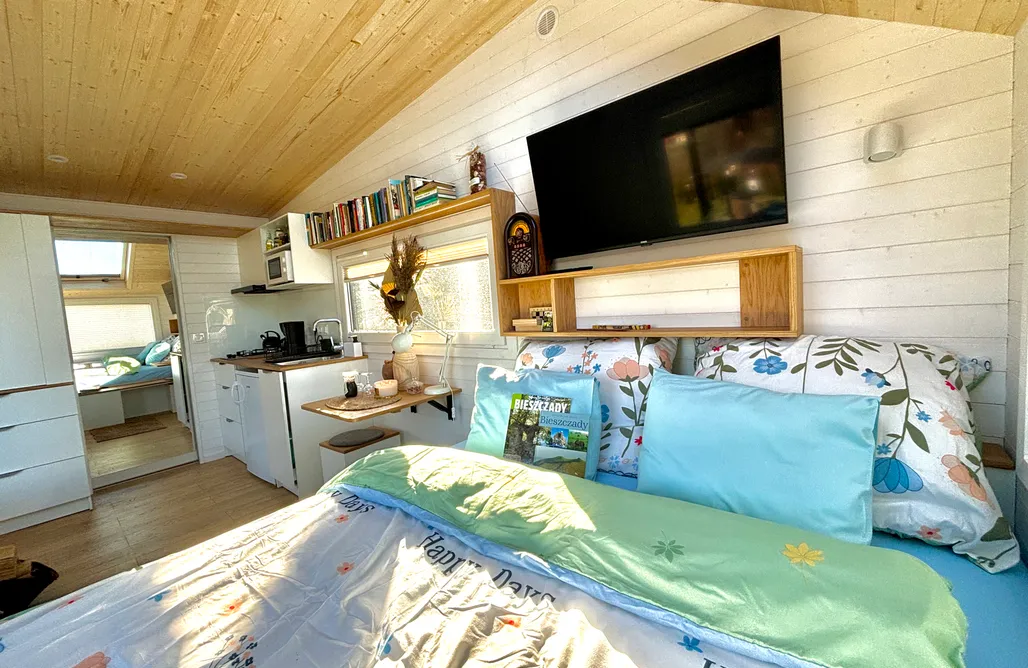 AlohaCamp D9 domek z oknem na gwiazdy, jacuzzi, kominek 400m2 ogród, + sauna basen 3