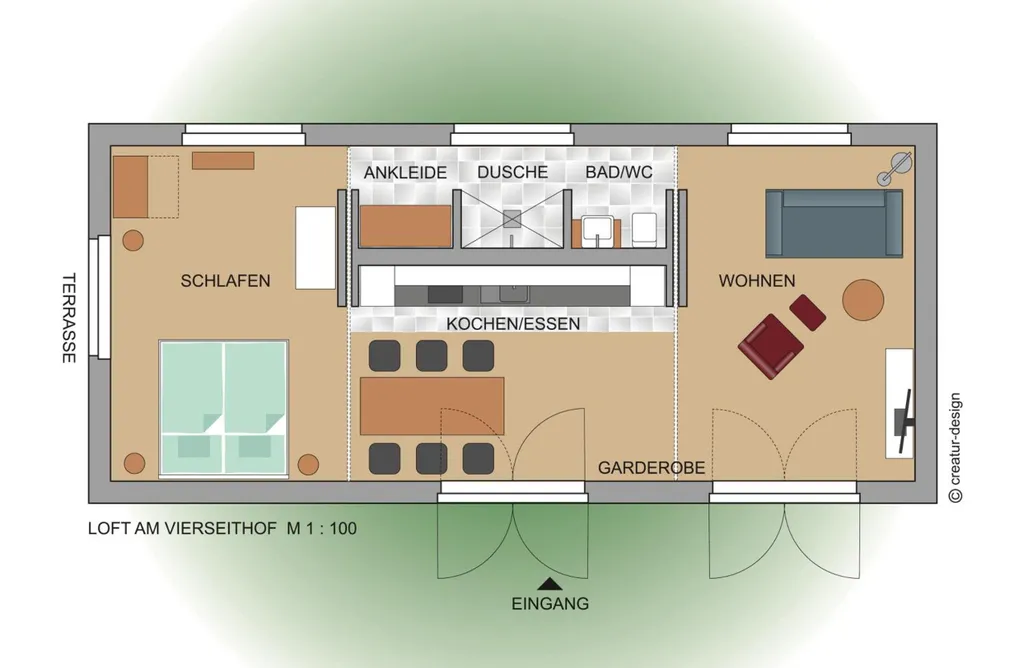 AlohaCamp Apartment mit Gartenblick 1