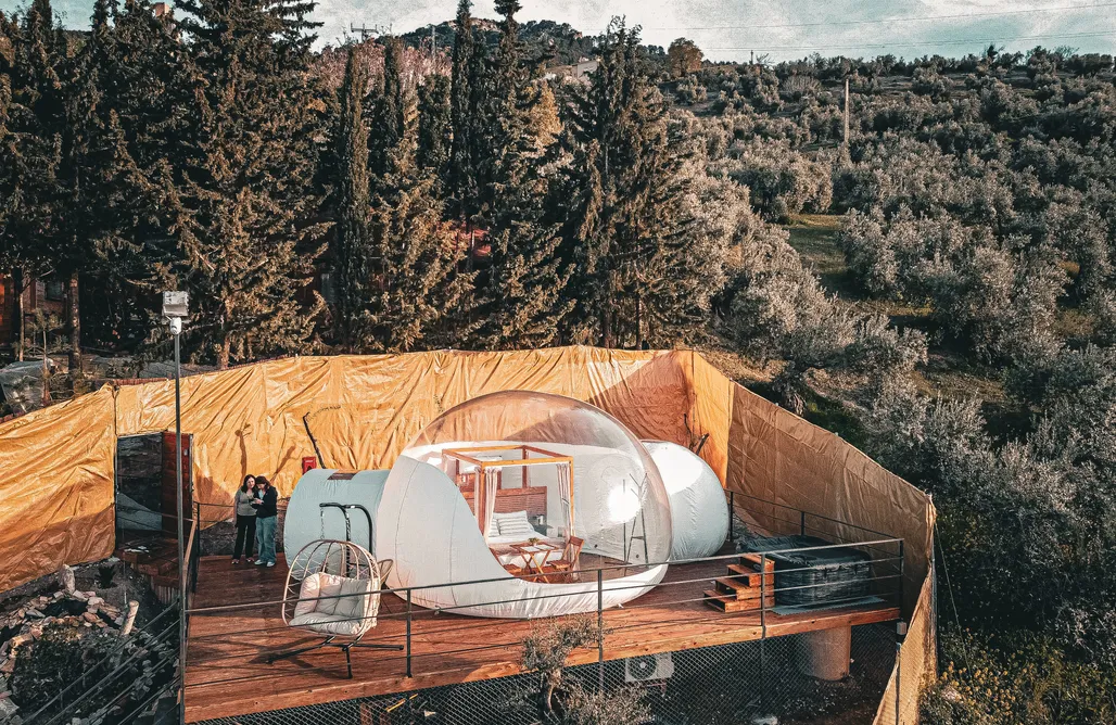 noclegi AlohaCamp Cabañas Gilmañas: Burbuja 2