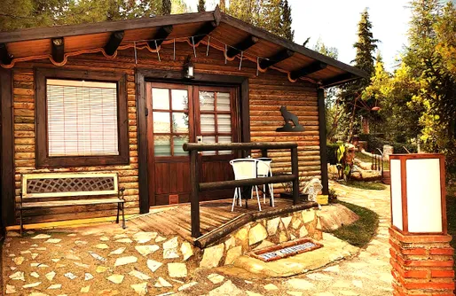 Imagen de Cabaña GILMAÑAS3 : Habitación doble superior con vistas al jardín