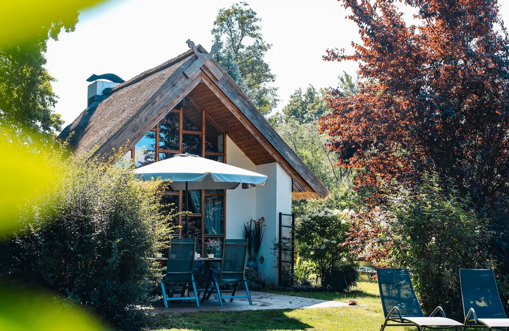 Ferienhaus mit  Terrasse in der Mitte der Natur AlohaCamp