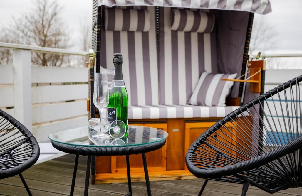 Ferienhaus direkt am Strand Tiny Haus Boddenblick 3