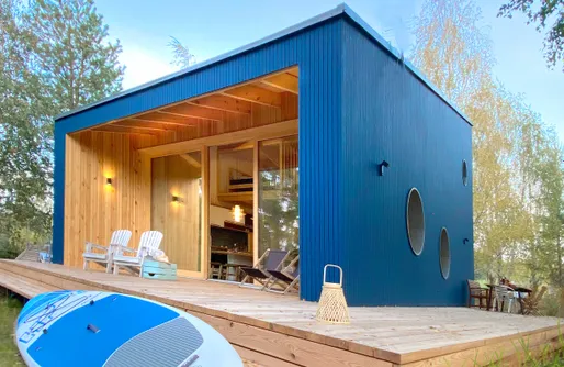 Zdjęcie obiektu LUNETTE lodge - 50 m od jeziora (do 10 osób), Sauna, Balia