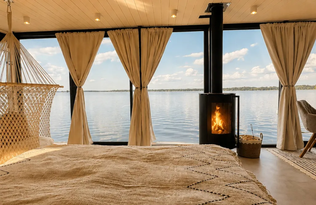 AlohaCamp Bohéa – Exklusives Hausboot ~ privater Steg & Sauna 4