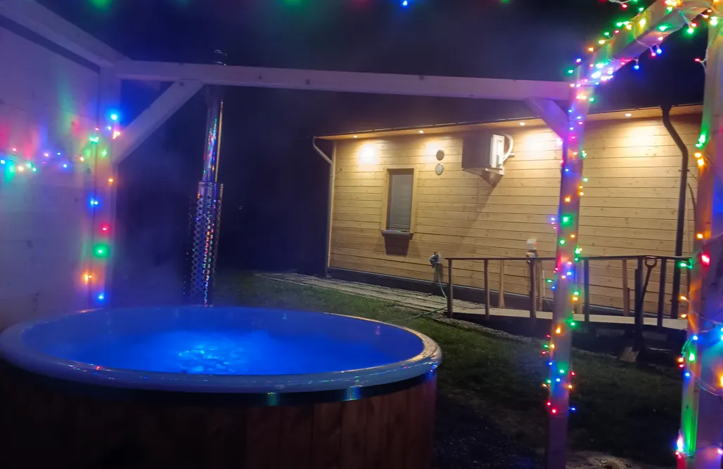 Vakantie Polen Aura Roztocze- privé huisje met een hottub bij het bos 3